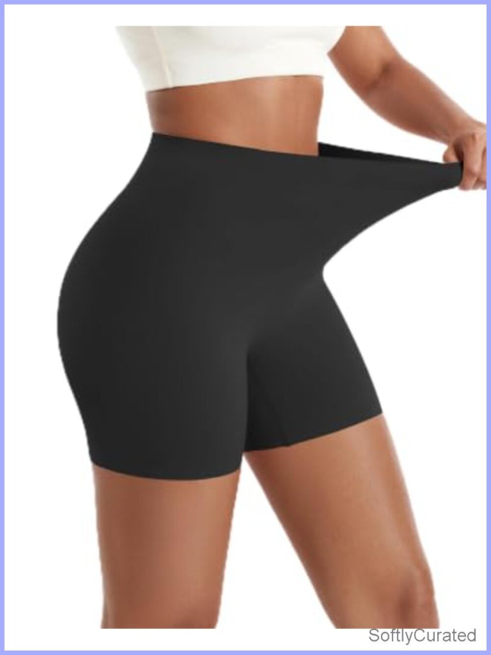 Womens Tummy Control Seamless Shapewear Shorts Mid Waist